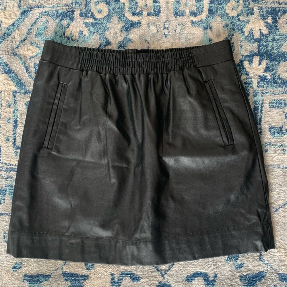 Faux Leather Paperbag Mini Skirt